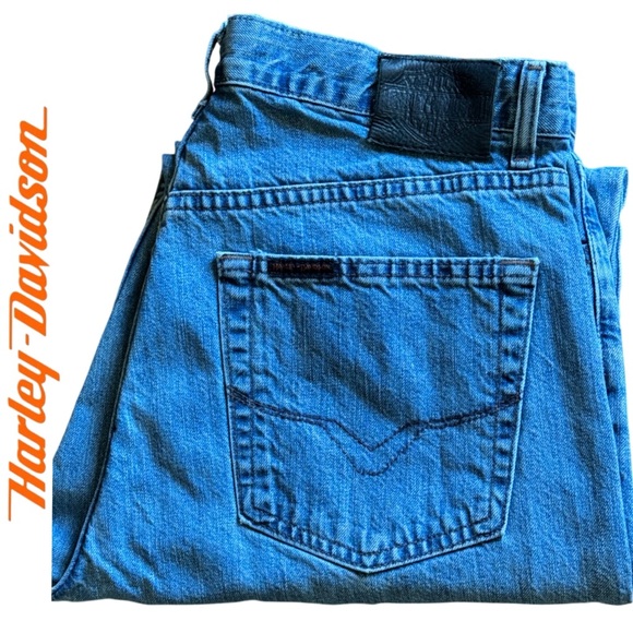 LBN Harley-Davidson Men’s VTG Jeans 36x30 Blue Denim Classic Straight Leg - Picture 1 of 11